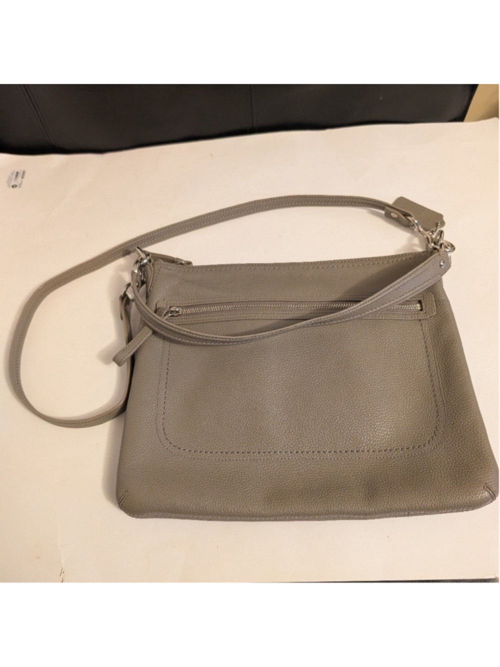 Coach Poppy Perri Hippie Taupe Leather Handbag Pebbled 22421M In EUC